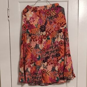 Floral Loft Skirt Maxi Tiered Medium